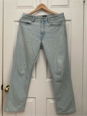 Club Monaco Pale Blue Straight-Leg Jeans #16